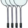 7 Rushiox™ HyperSet 4-Piece Tournament Badminton Combo (4 Rackets, 1 Court Net, Full Cover, 6 Nylon Shuttlecocks)